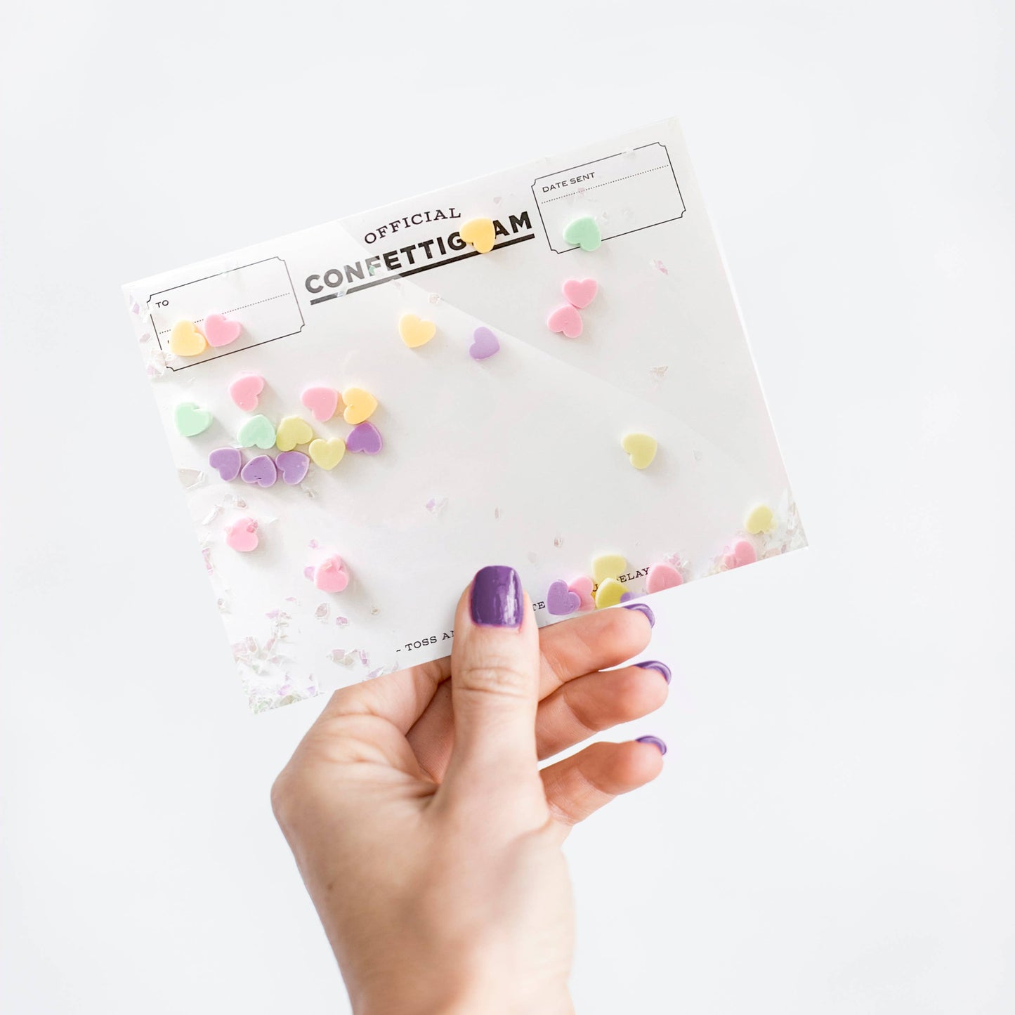 Confettigram: Send a sweet, love-filled telegram with hand-mixed confetti shaped like classic sweethearts candies. Fun, unique, and perfect for Valentine's Day!