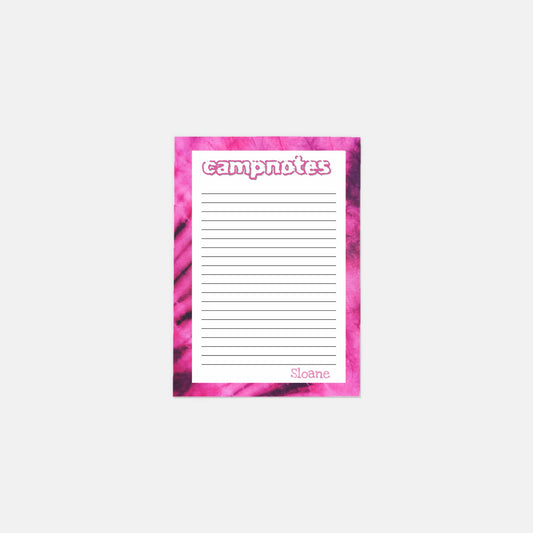 Camp Notes Tie Dye Personalized Stationery and Envelopes (Pack of 10)
