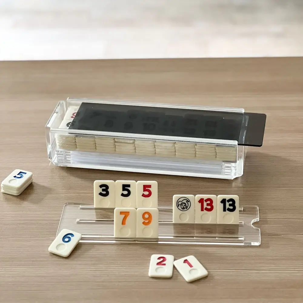 Lucite Rummy Game: Black Lid