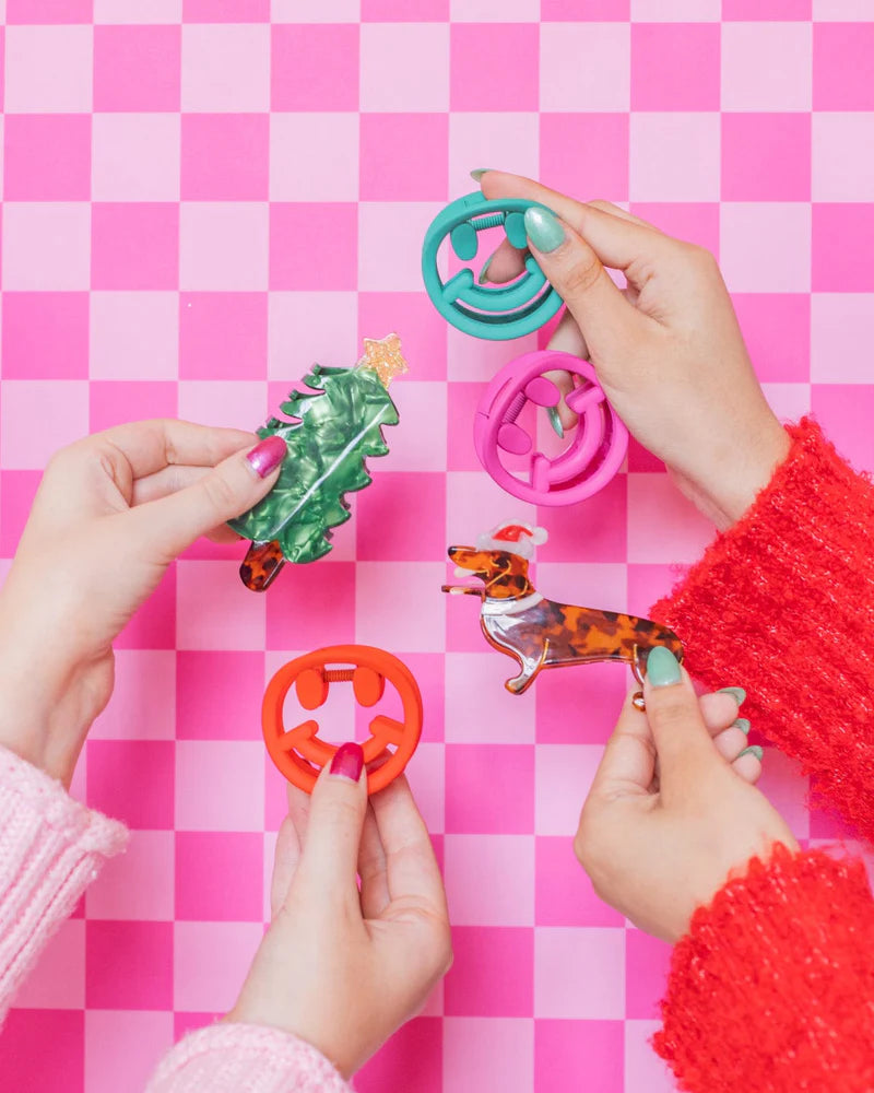 “Nice List” 😀 Smiley Hair Claw Clips