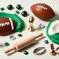 Super Bowl Sensory Kit with team colors, football-themed playdough, sensory bin toys, perfect for kids' creative play and game day fun.