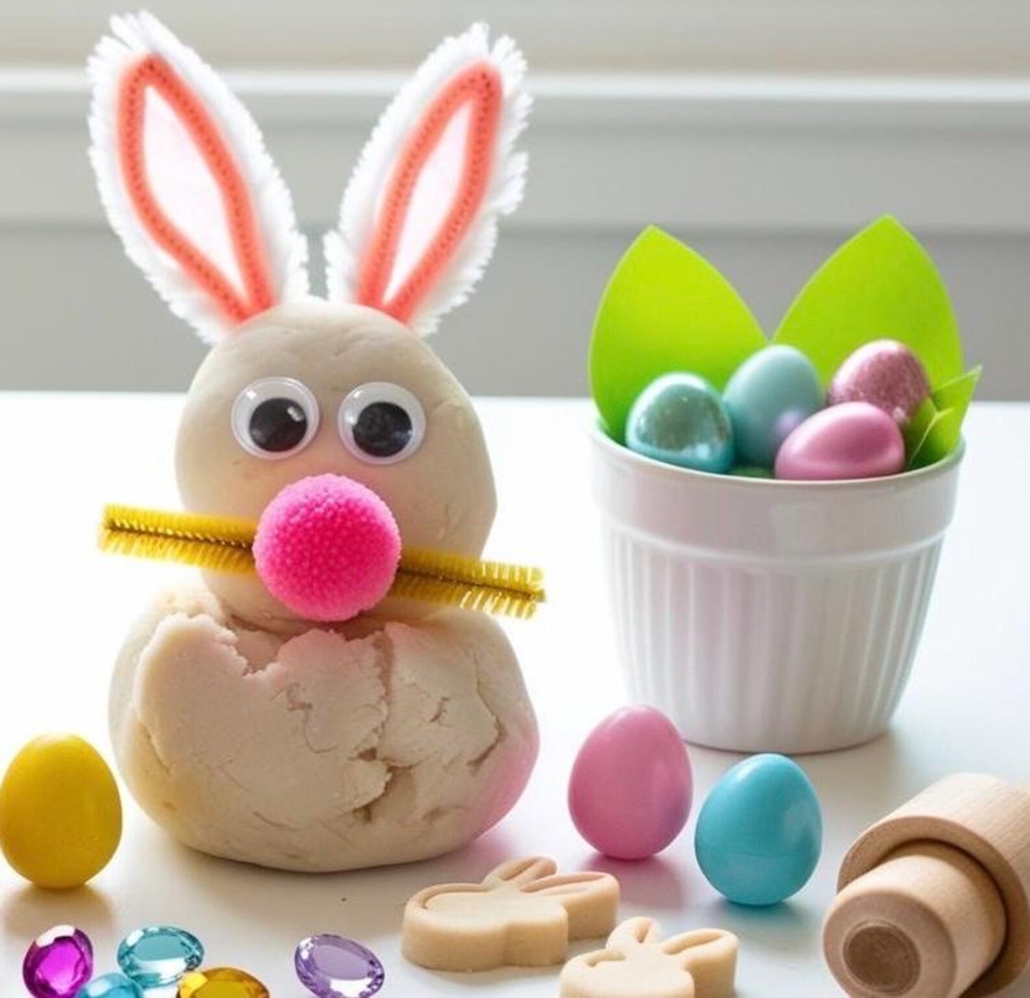 Easter Bunny Sensory Kit with playdough, sensory toys, ideal for Easter gifts, egg hunts, & classroom fun!