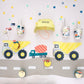 Construction vehicle-themed napkins with silver holographic foil, pack of 16, 7x4.75 inches.